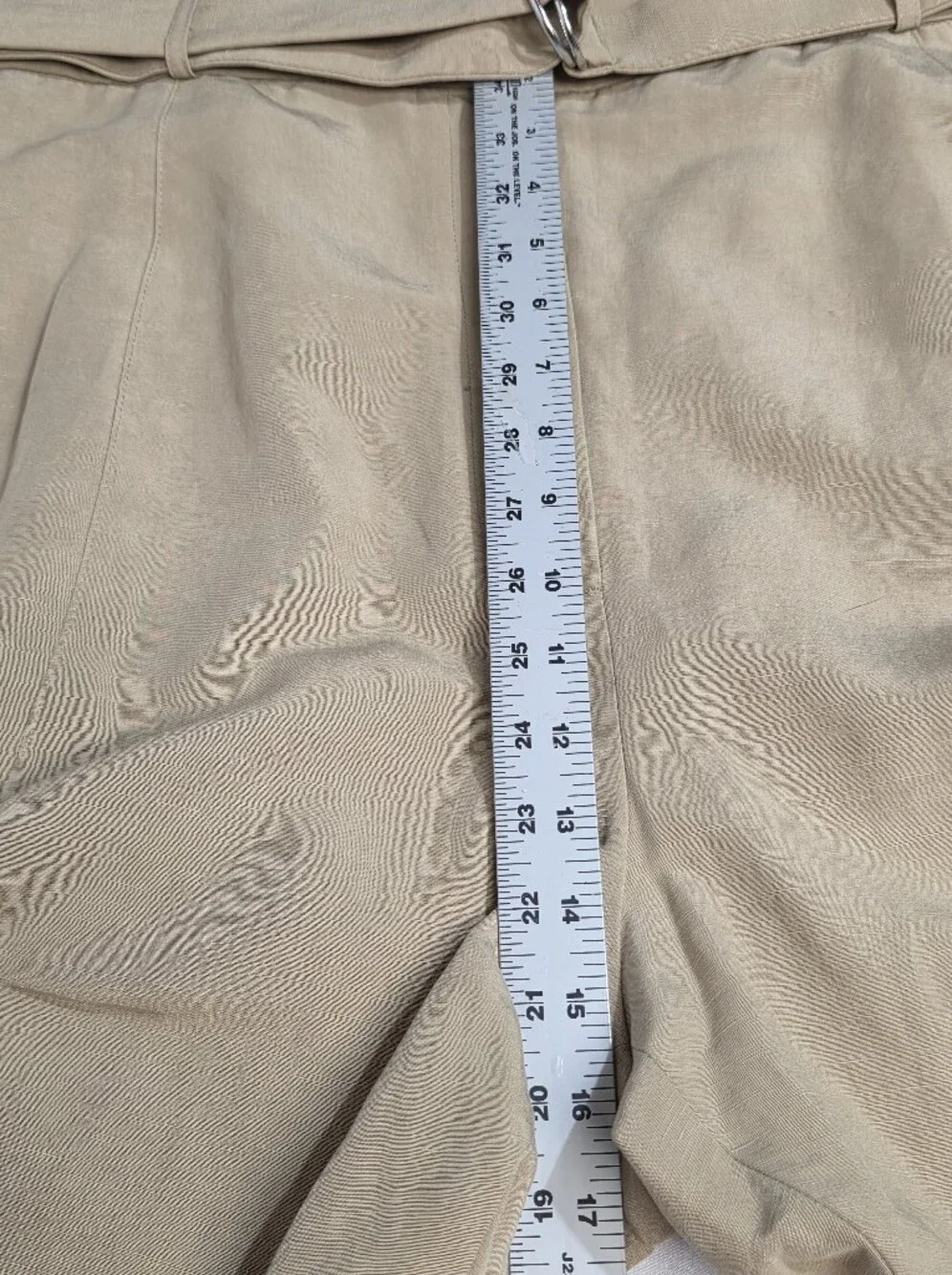 Women's High-Rise Wide-Leg Linen Blend Pants in Beige Womens Size 20